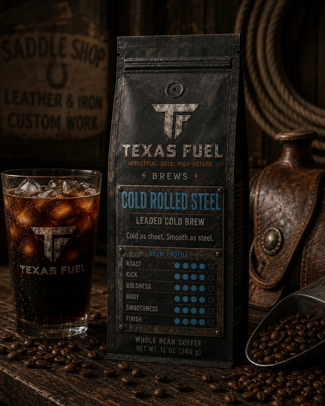 Cold Rolled Steel concept coffee package
